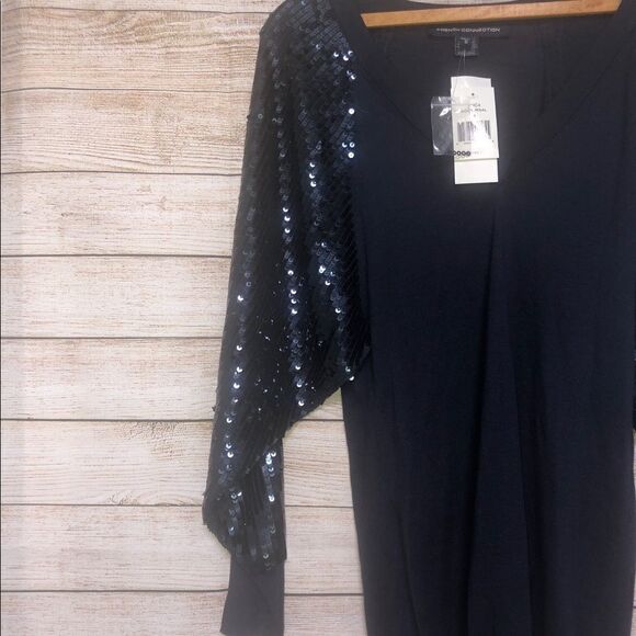 French connection blue sequin sweater dress size 6 - Picture 6 of 9